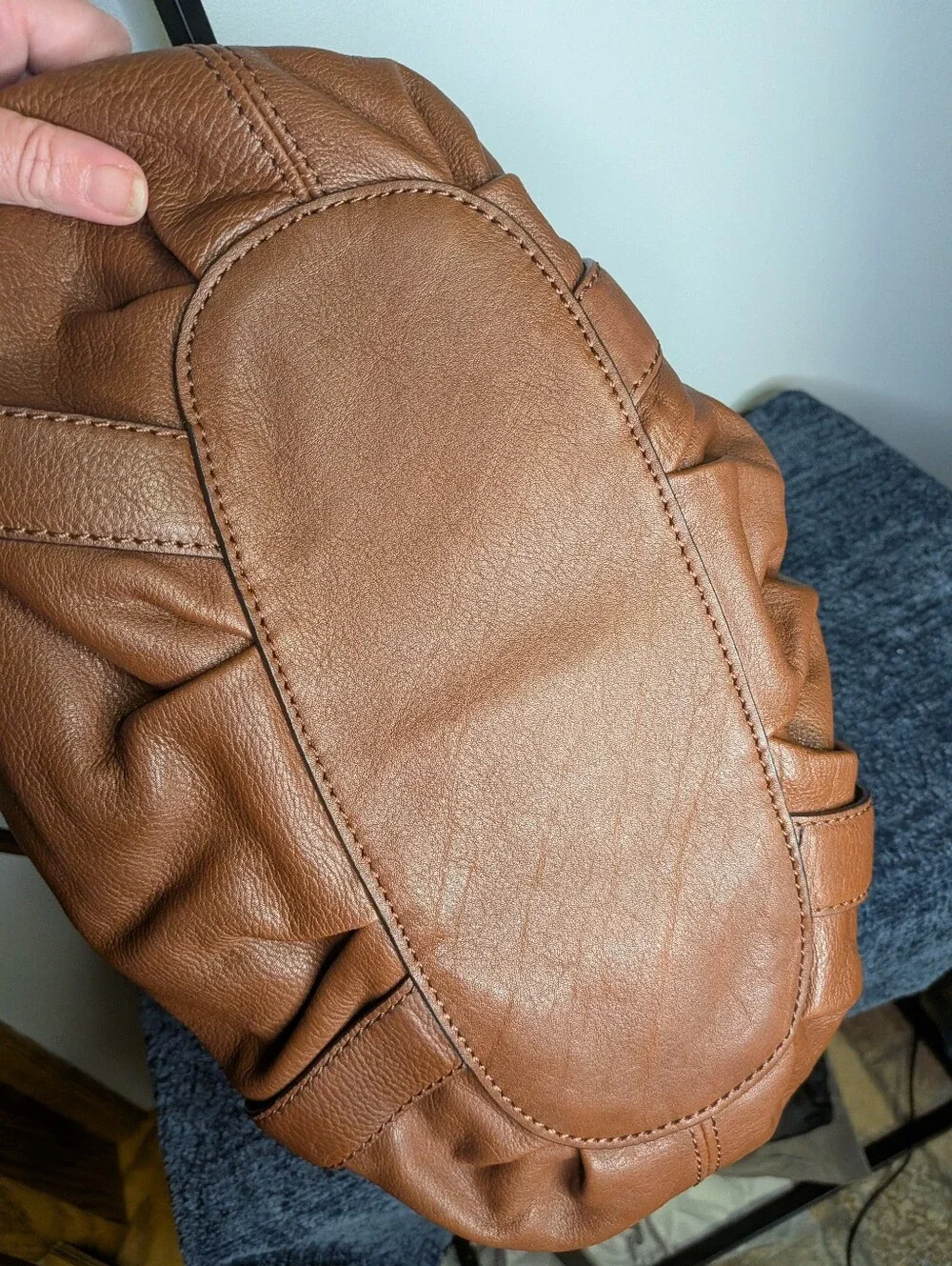 NWT Michael Kors Lattington Large Leather Drawstring Tote Bag Mocha MSRP $428